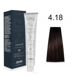 Фарба для волосся 4.18 шатен попелясто-коричневий  Royal Jelly Color Mirella, 100 мл - Mirella Professional. цена, купить в Украине