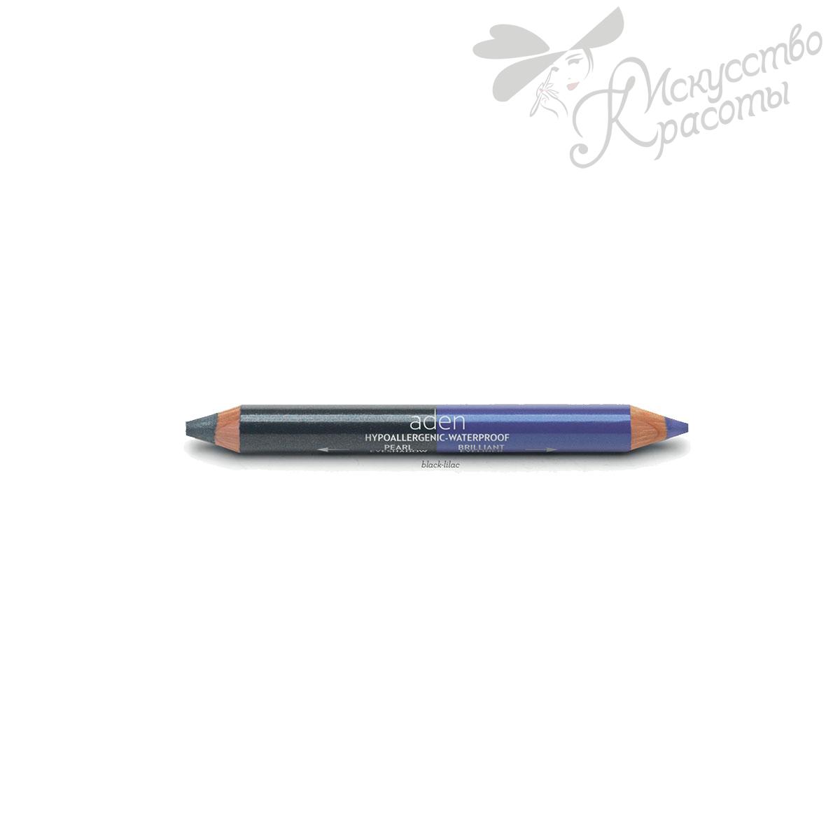 Двухцветный карандаш для глаз Black-Lilac Aden